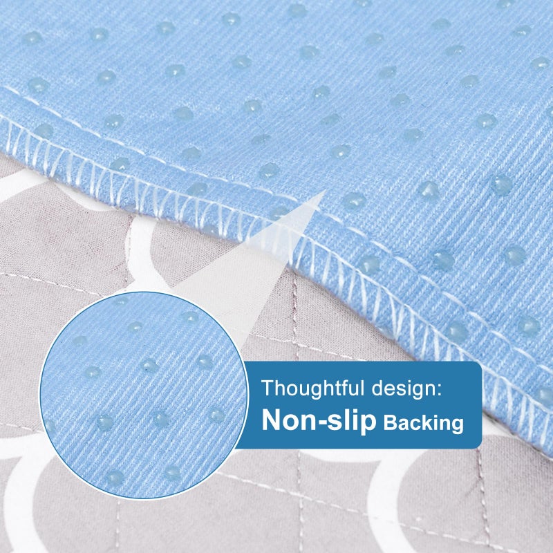 OUTCREATORÂ® Washable Bed Pads 34" x 56" (Pack of 2), Incontinence Mattress Protector, Anti-Slip Waterproof Underpads for Adults Kids Elderly Pets, Absorbency & Reusable Bedwetting Pads (Gray) - Image 3